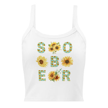 SOBER – Chinoiserie Sunflower Micro-Rib Tank Top - XS | Sobervation
