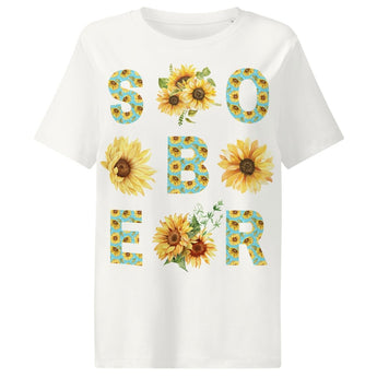SOBER – Chinoiserie Sunflower Organic Ribbed Neck Tee - S | Sobervation