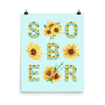 SOBER – Chinoiserie Sunflower Poster (16x20) - Default Title | Sobervation