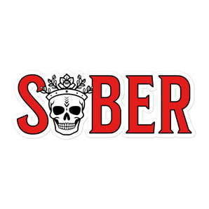 Sober Crown Skull Vinyl Sticker - 5.5″×5.5″ Sticker - Sobervation