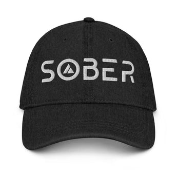 Sober Embroidered Denim Hat - Black | Sobervation