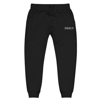 Sober Embroidered Unisex Fleece Sweatpants - Black / XS | Sobervation