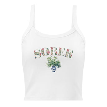 SOBER – Floral Chinoiserie Micro-Rib Tank Top - XS | Sobervation