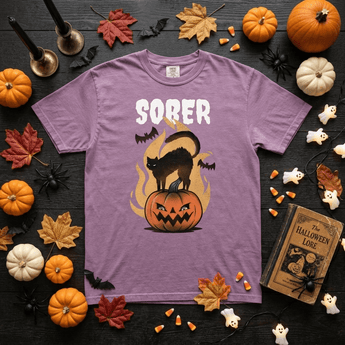 Sober Halloween Limited Edition Unisex Heavyweight Tee -Berry Heavyweight Graphic Print Tee - Sobervation