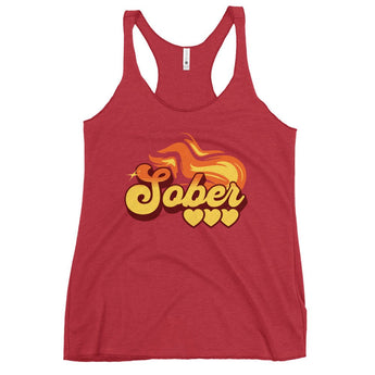 Sober Hotties Racerback Tank – Hot, Honest, & Unapologetically Sober - Vintage Red / XS | Sobervation