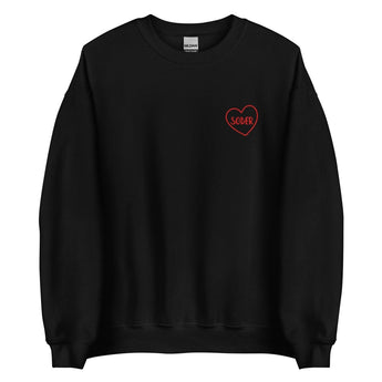 Sober in a Heart Embroidered Sweatshirt – Strength in Simplicity - Black / S | Sobervation