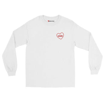 Sober in a Heart Long Sleeve – Clean Lines, Clear Message - White / S | Sobervation