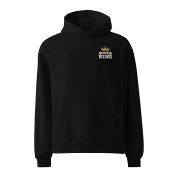 Sober King & Crown Embroidered Oversized Hoodie | AS Colour - Black / S | Sobervation