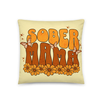 Sober Mama Blossom Pillow - Floral Recovery Decorative Throw Pillow - 18″×18″ | Sobervation