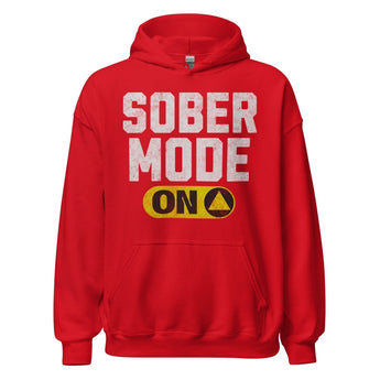 Sober Mode ON Unisex Hoodie – Wear Your Power - Red / S | Sobervation