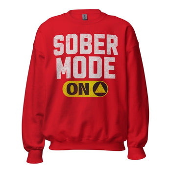 Sober Mode ON Unisex Sweatshirt – Bold Recovery Energy - Red / S | Sobervation