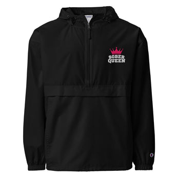 Sober Queen Embroidered Champion Packable Jacket - Black / S | Sobervation