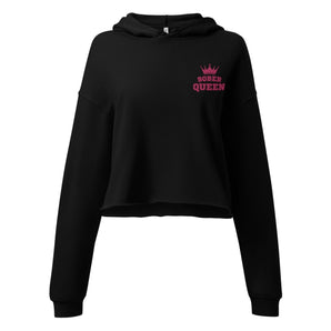 Sober Queen Embroidered Crop Hoodie – Women's Recovery Apparel - S | Sobervation