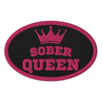 Sober Queen Crown Embroidered Patch - Iron-On Sew-On Pin - Default Title | Sobervation