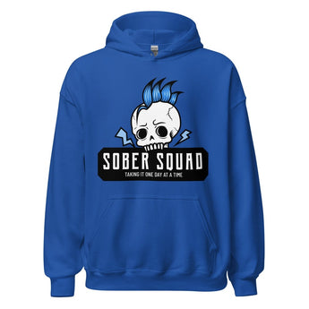 Sober Squad Unisex Hoodie - Blue Skull Recovery Hoodie - Royal / S | Sobervation