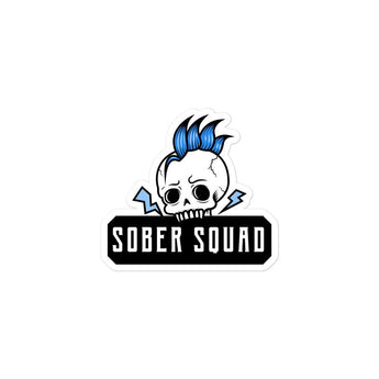 Sober Squad Vinyl Sticker - Blue Skull Recovery Sticker - 3″×3″ | Sobervation