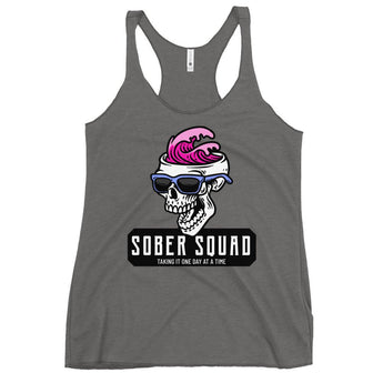 Sober Squad Women's Racerback Tank – Premium Recovery Apparel - Premium Heather / XS | Sobervation