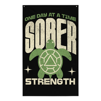 Sober Strength Recovery Turtle Flag - Default Title | Sobervation