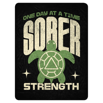 Sober Strength Recovery Turtle Sherpa Blanket - Default Title | Sobervation