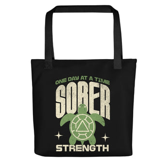 Sober Strength Recovery Turtle Tote Bag - Default Title | Sobervation