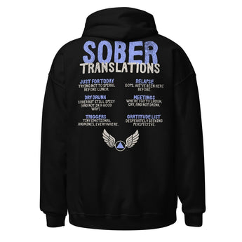 Sober Translations Vol. 2 Reimagined – Classic Recovery Hoodie - Black / S | Sobervation