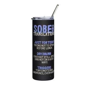 Sober Translations Vol. 2 – 20 oz Stainless Steel Tumbler with Straw - Default Title | Sobervation