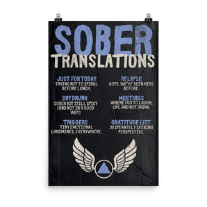 Sober Translations Vol. 2 – Classic Recovery Poster Print - 24″×36″ | Sobervation