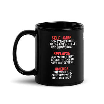 Sober Translations Vol. 3 – Black Glossy Mug - 11 oz | Sobervation