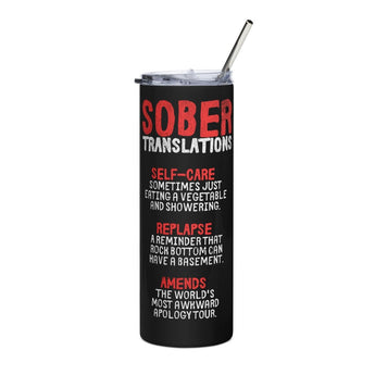Sober Translations Vol. 3 – Stainless Steel Travel Tumbler - Default Title | Sobervation