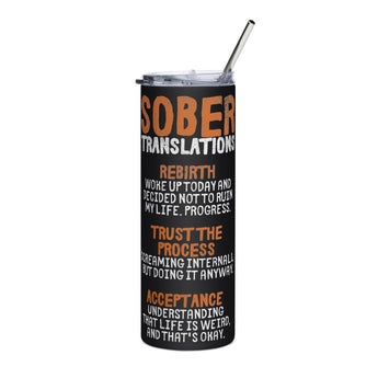 Sober Translations Vol. 4 – 20 oz Stainless Steel Tumbler - Default Title | Sobervation