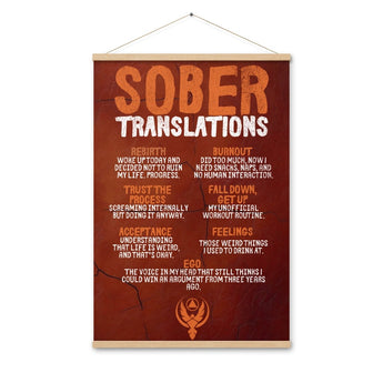 Sober Translations Vol. 4 – Poster With Wooden Hangers - Oak | Sobervation