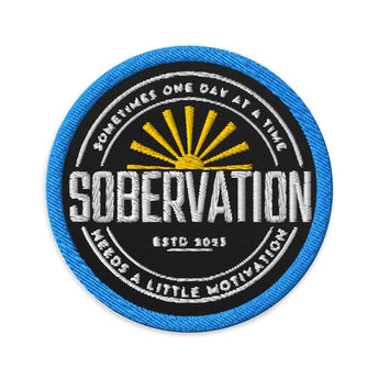 Sobervation Logo Patch – One Day at a Time in Thread - Default Title | Sobervation