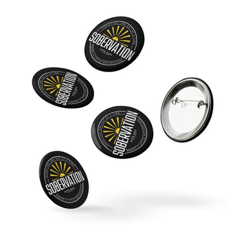 Sobervation Pin Buttons Set – Printed Logo (5-Pack) - Default Title | Sobervation