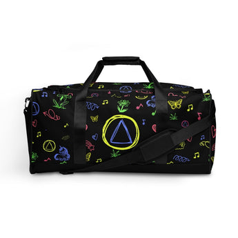 “Sobriety Colors My Life” Doodle Art Duffel Bag – Recovery in Full Color - Default Title | Sobervation