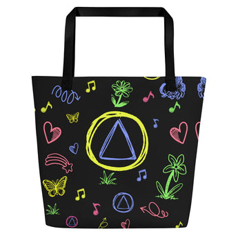Sobriety Doodle Art Tote Bag – Carry Joy Everywhere - Black | Sobervation