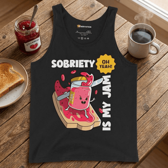 Sobriety Is My Jam Unisex Tank - Fun Recovery Statement Apparel - Black / XS | Sobervation