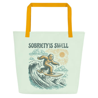 Sobriety Is Swell Large Tote – Sun, Surf, and Sober Living - Default Title | Sobervation