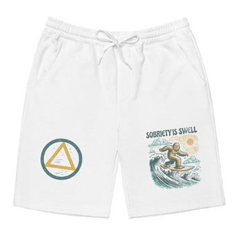 Sobriety Is Swell Men’s Fleece Shorts - S | Sobervation