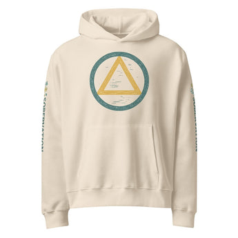 Sobriety Is Swell Oversized Hoodie – Back Print Beach Vibes, Front Symbol Strength - Dust / S | Sobervation