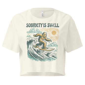 Sobriety Is Swell – Retro Surf Crop Top (Women’s) - XS | Sobervation