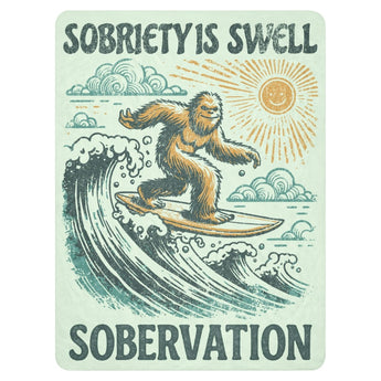 Sobriety Is Swell – Surf-Inspired Recovery Sherpa Blanket - Default Title | Sobervation