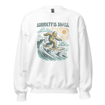 Sobriety Is Swell Sweatshirt – Bigfoot Surfing Recovery Apparel - S | Sobervation