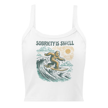 Sobriety Is Swell – Women’s Fitted Ribbed Tank - XS | Sobervation