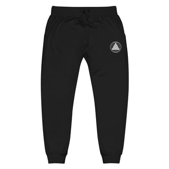 Sobriety Symbol Embroidered Fleece Sweatpants – Clarity in Every Step - Black / XS | Sobervation