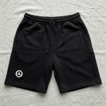 Sobriety Symbol Embroidered Men's Fleece Shorts - Black Men's Fleece Shorts - Sobervation