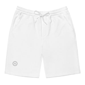 Sobriety Symbol Embroidered Men's Fleece Shorts - White / S | Sobervation