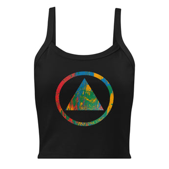 Sobriety Symbol Pride Ribbed Tank – Women’s - Solid Black Blend / XS | Sobervation