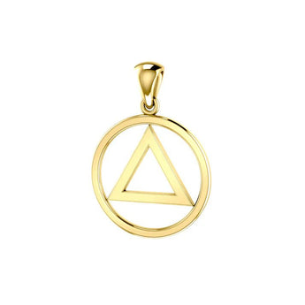 Solid Gold AA Symbol Pendant – Luxury Recovery Jewelry - Default Title | Sobervation