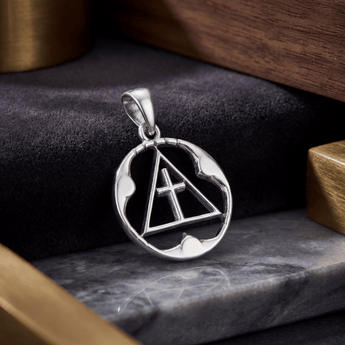 Spiritual AA Symbol – Large Sterling Silver Pendant TPD6451 - Pendant - Sobervation