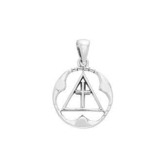 Spiritual AA Symbol – Large Sterling Silver Pendant TPD6451 - Default Title | Sobervation